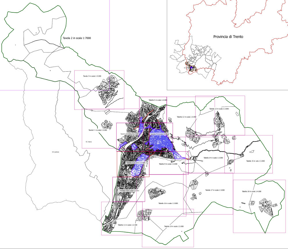 Mappa con link alle singole tavole